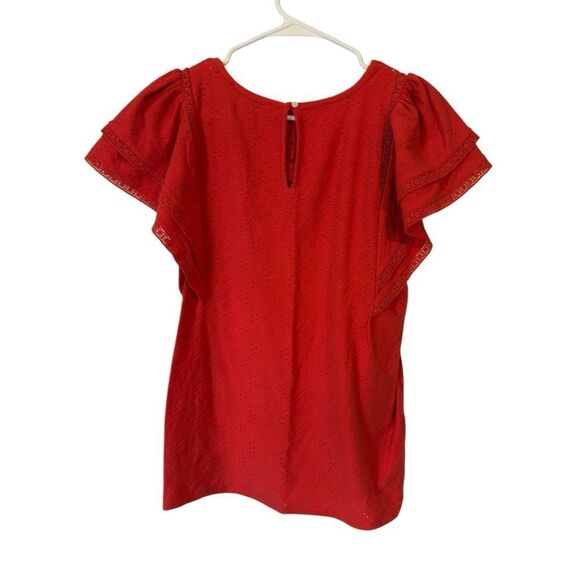 🌹Loft Coral Eyelet Top - Picture 2 of 4